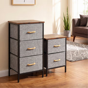 Fabric Drawer Storage Unit with Wood Top