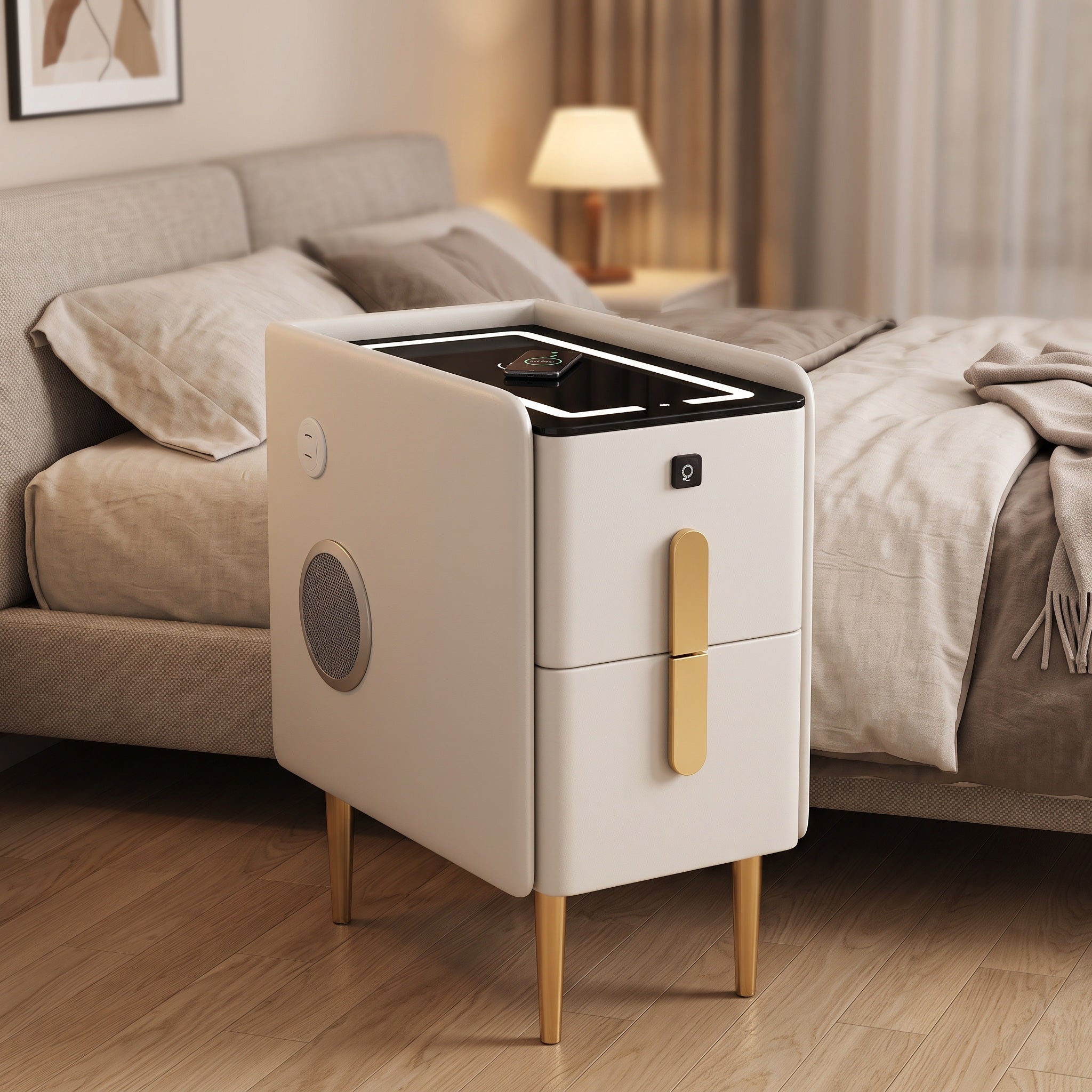 Smart Nightstand With Fingerprint Lock