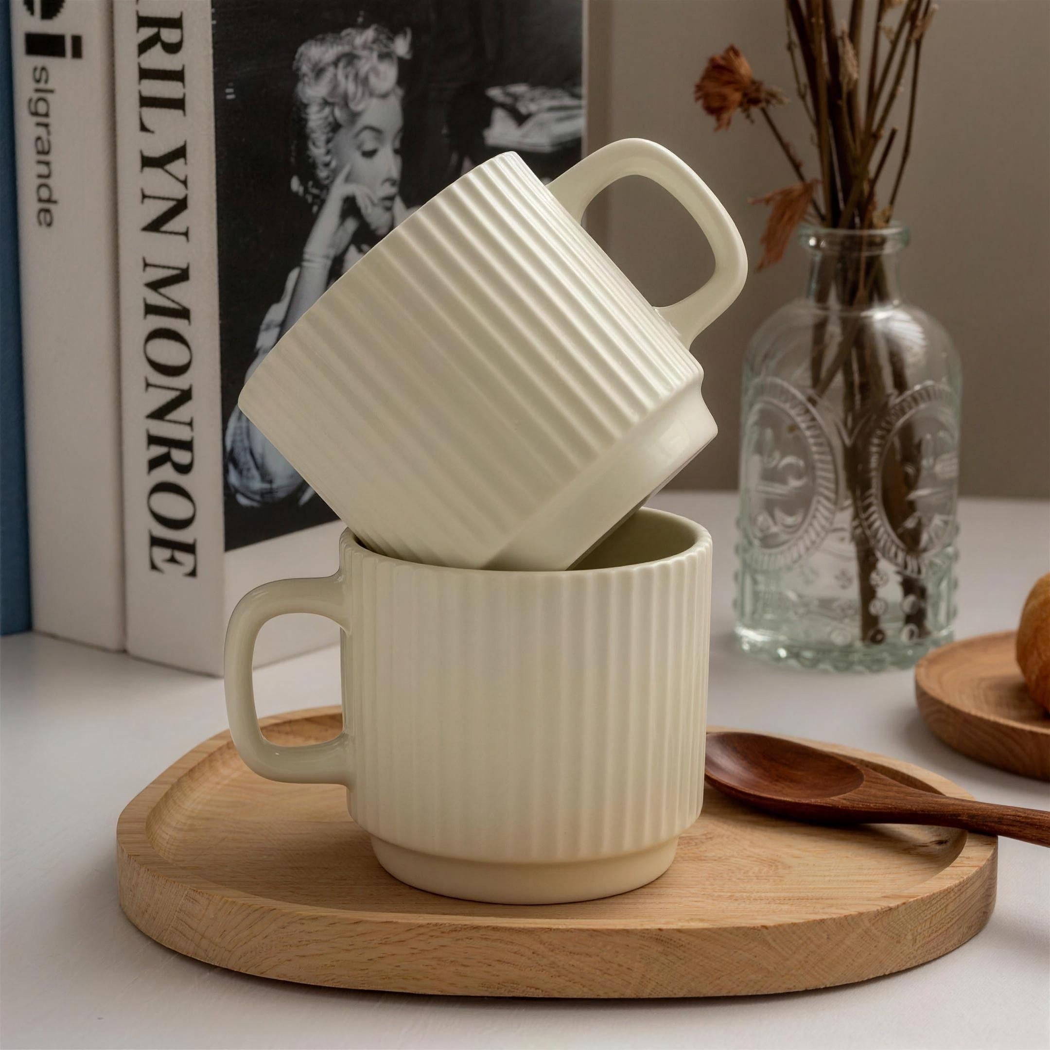 Stackable Ceramic Espresso Mugs (Set of 6)