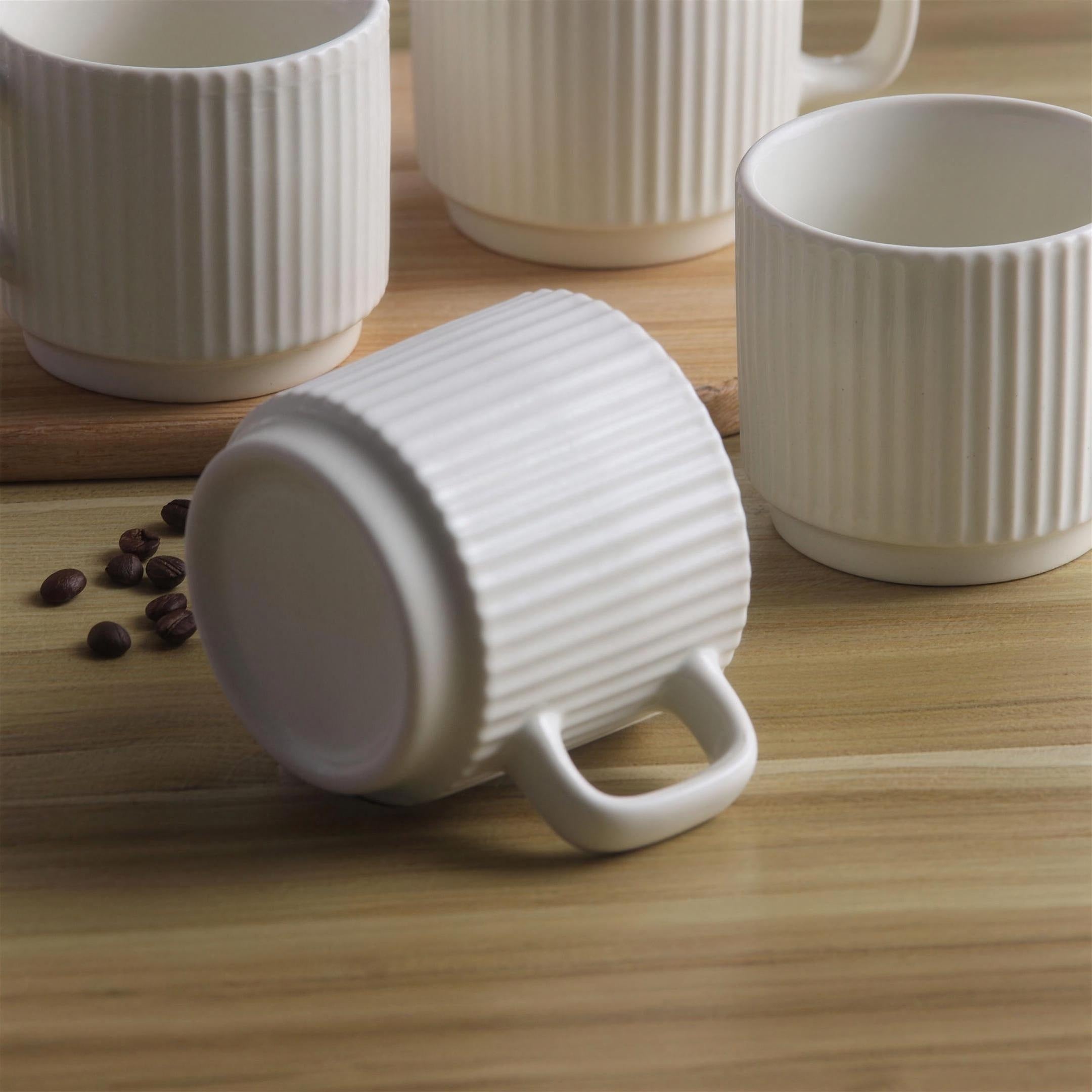 Stackable Ceramic Espresso Mugs (Set of 6)