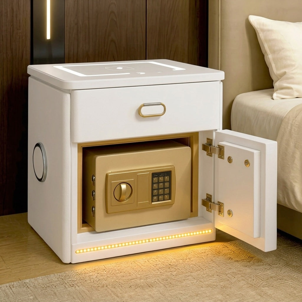 Smart Nightstand with Safe and Wireless Charging