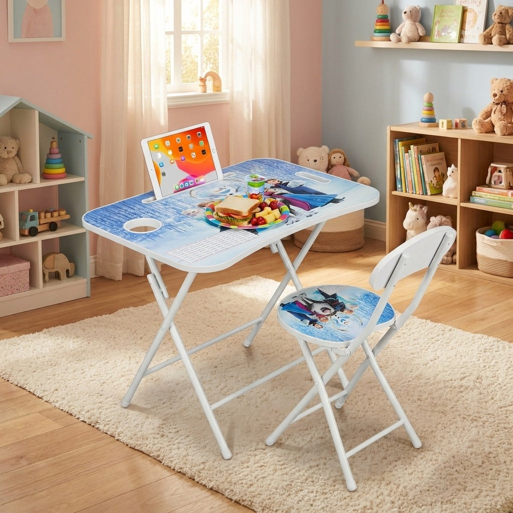 Foldable Kids Study Table with Tablet Stand