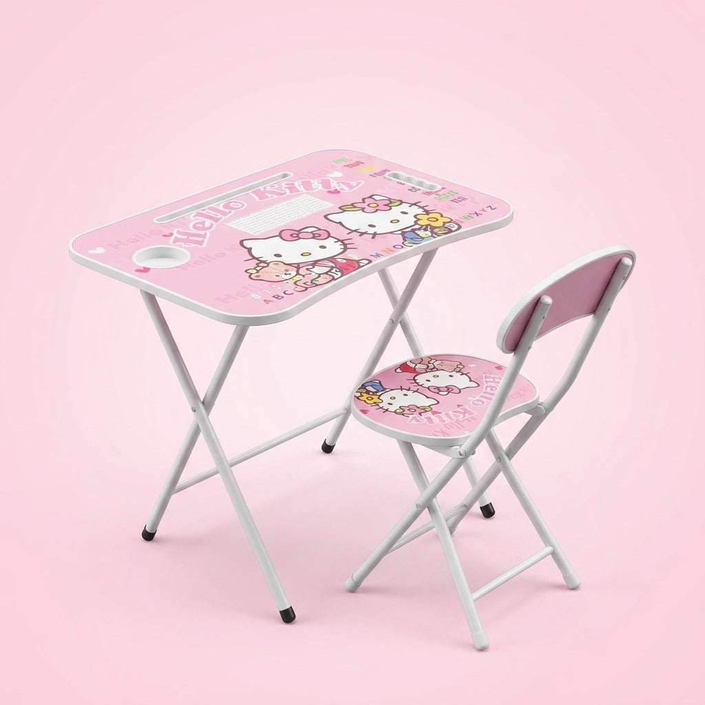 Foldable Kids Study Table with Tablet Stand