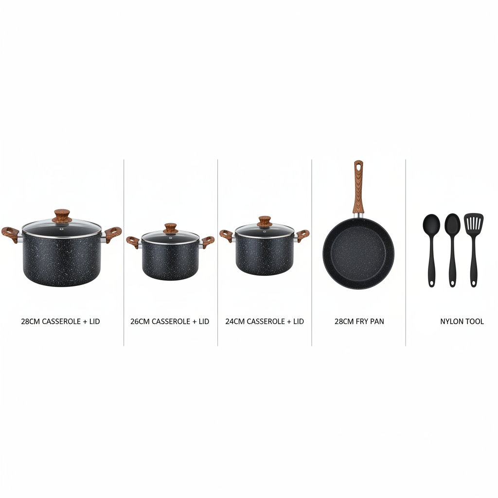 Granite Non-Stick Cookware Set (13 Pieces)
