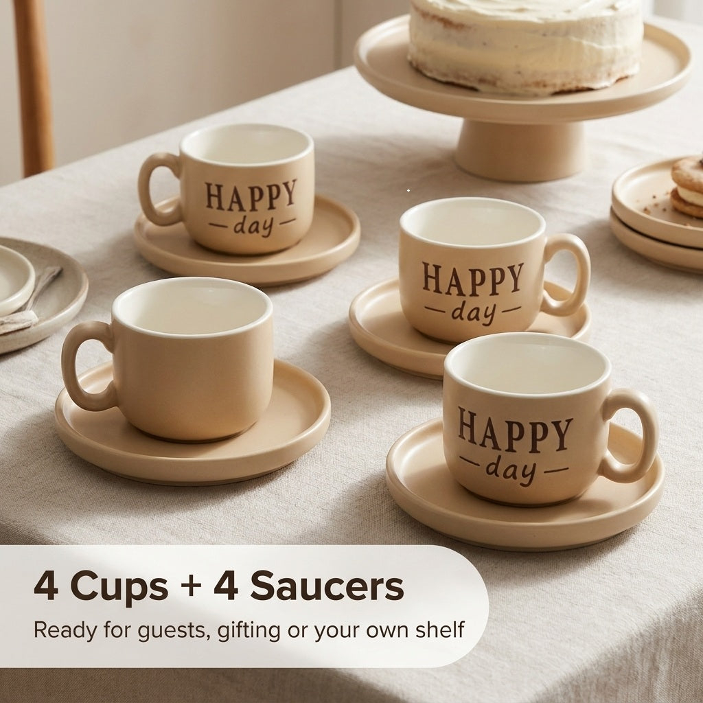Motivational Ceramic Cup and Saucer Set