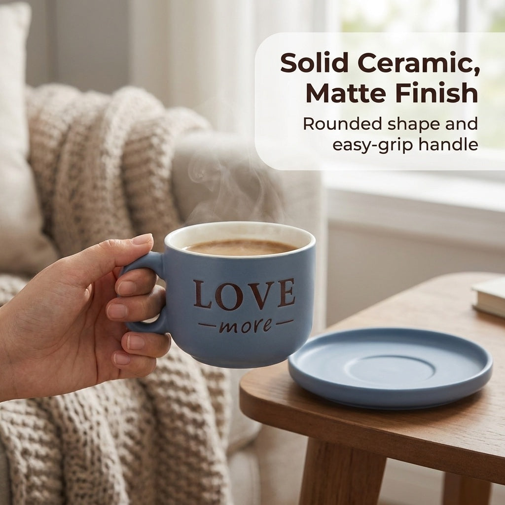 Motivational Ceramic Cup and Saucer Set