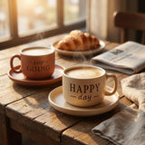 Motivational Ceramic Cup and Saucer Set