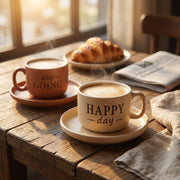 Motivational Ceramic Cup and Saucer Set