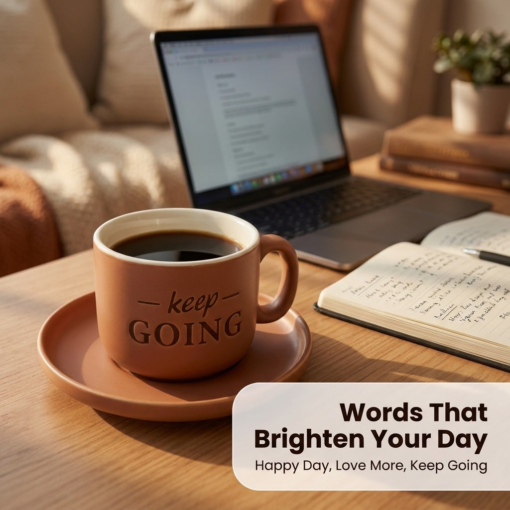 Motivational Ceramic Cup and Saucer Set