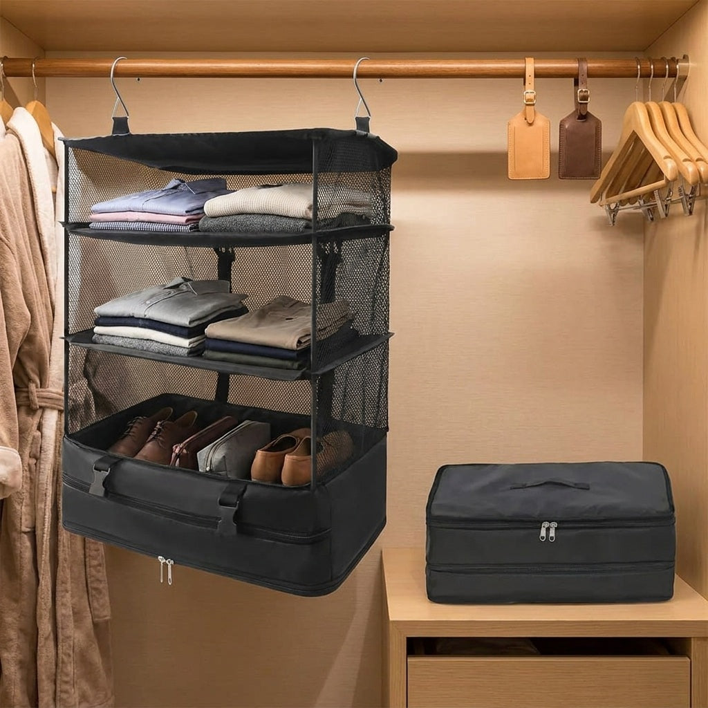 Foldable Hanging Travel Shelves Organizer