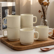 Stackable Ceramic Espresso Mugs (Set of 6)