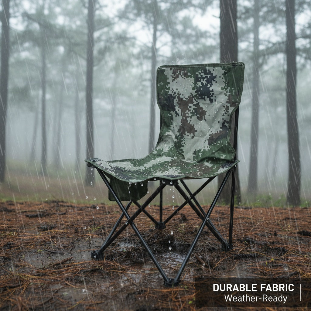 Camouflage Camp Chair with Side Pocket
