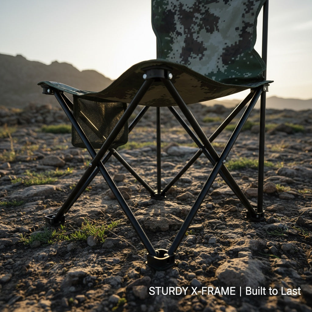 Camouflage Camp Chair with Side Pocket