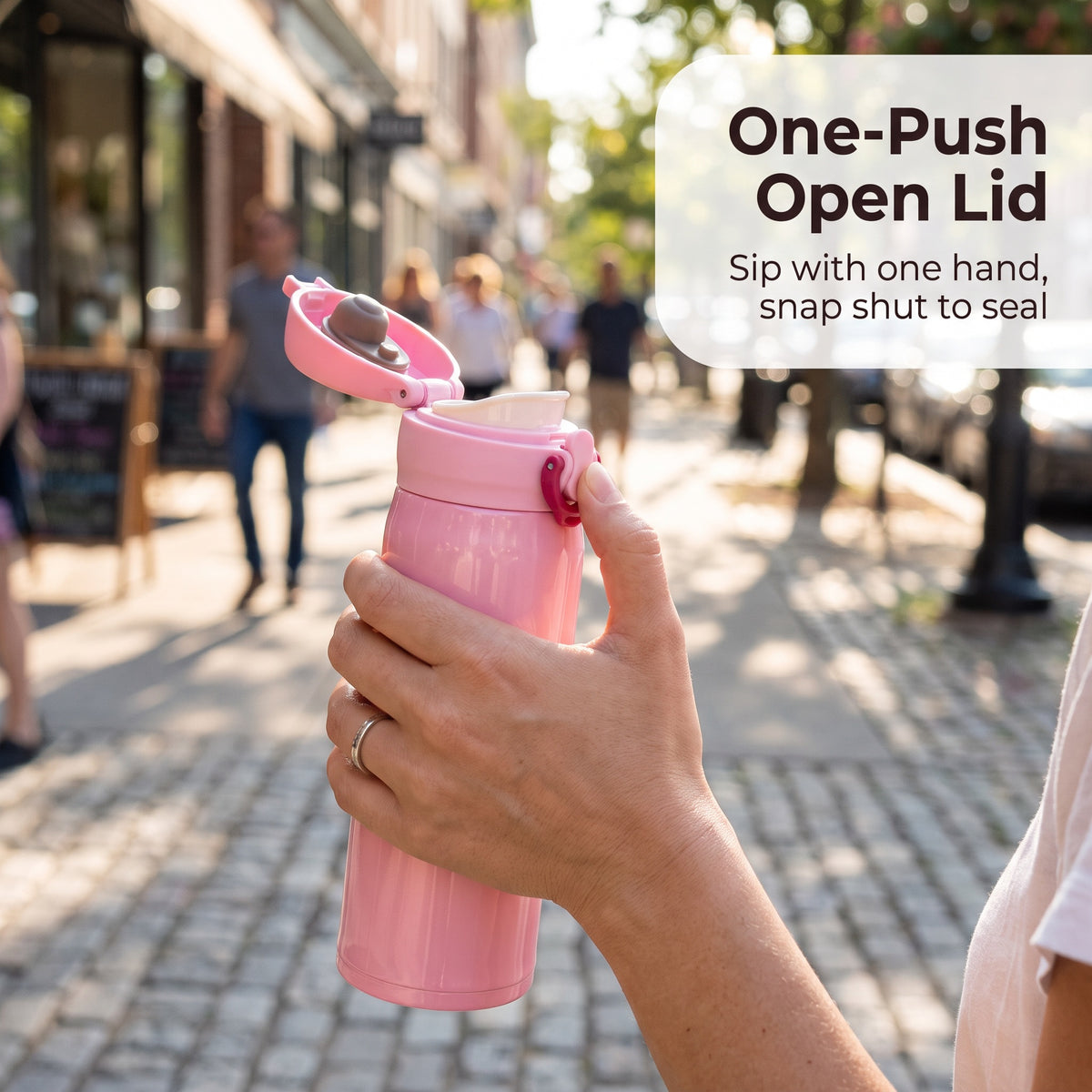 One-Push Insulated Stainless Steel Tumbler