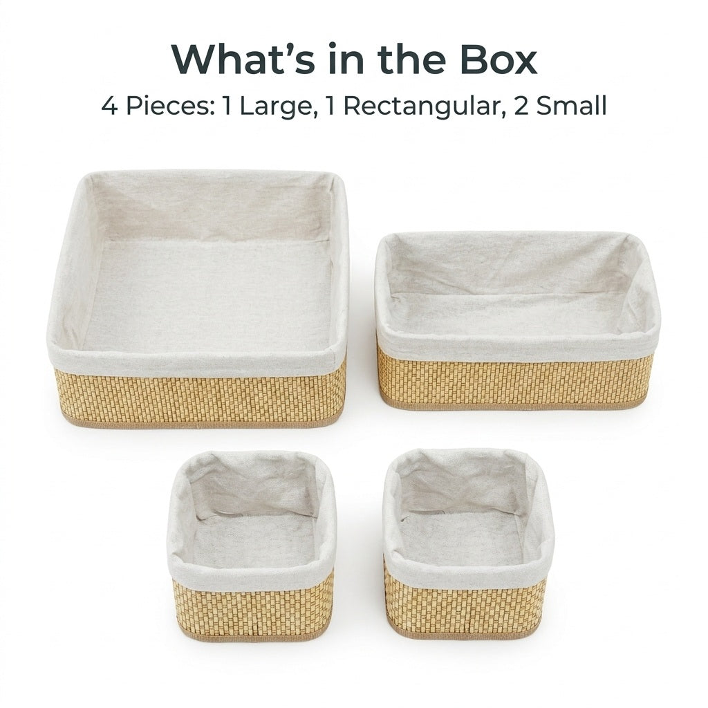 Bamboo Woven Basket Set
