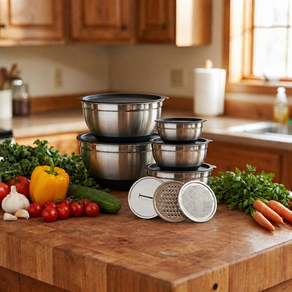 Mixing Bowls Set with Lids and Graters