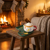 Snowman Cup with Saucer and Spoon
