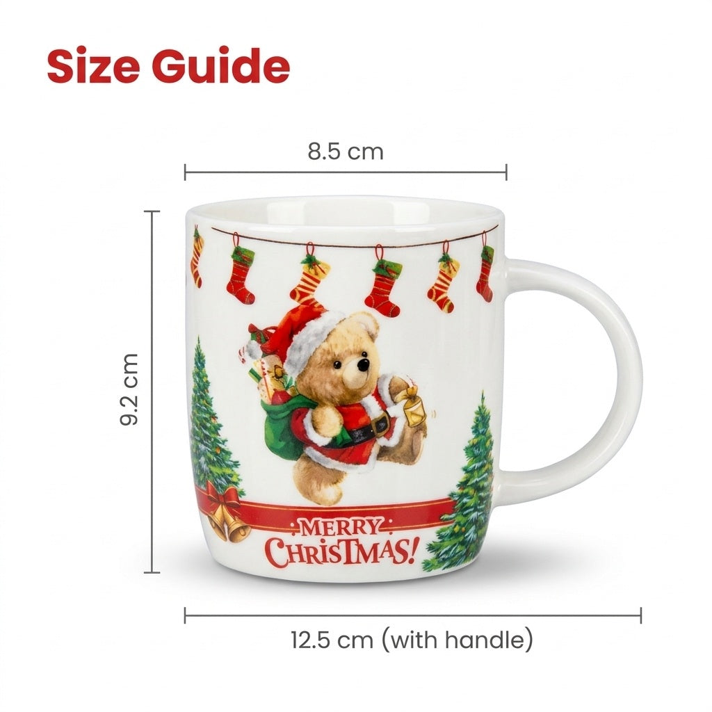 Teddy Bear Christmas Mug in Gift Bag