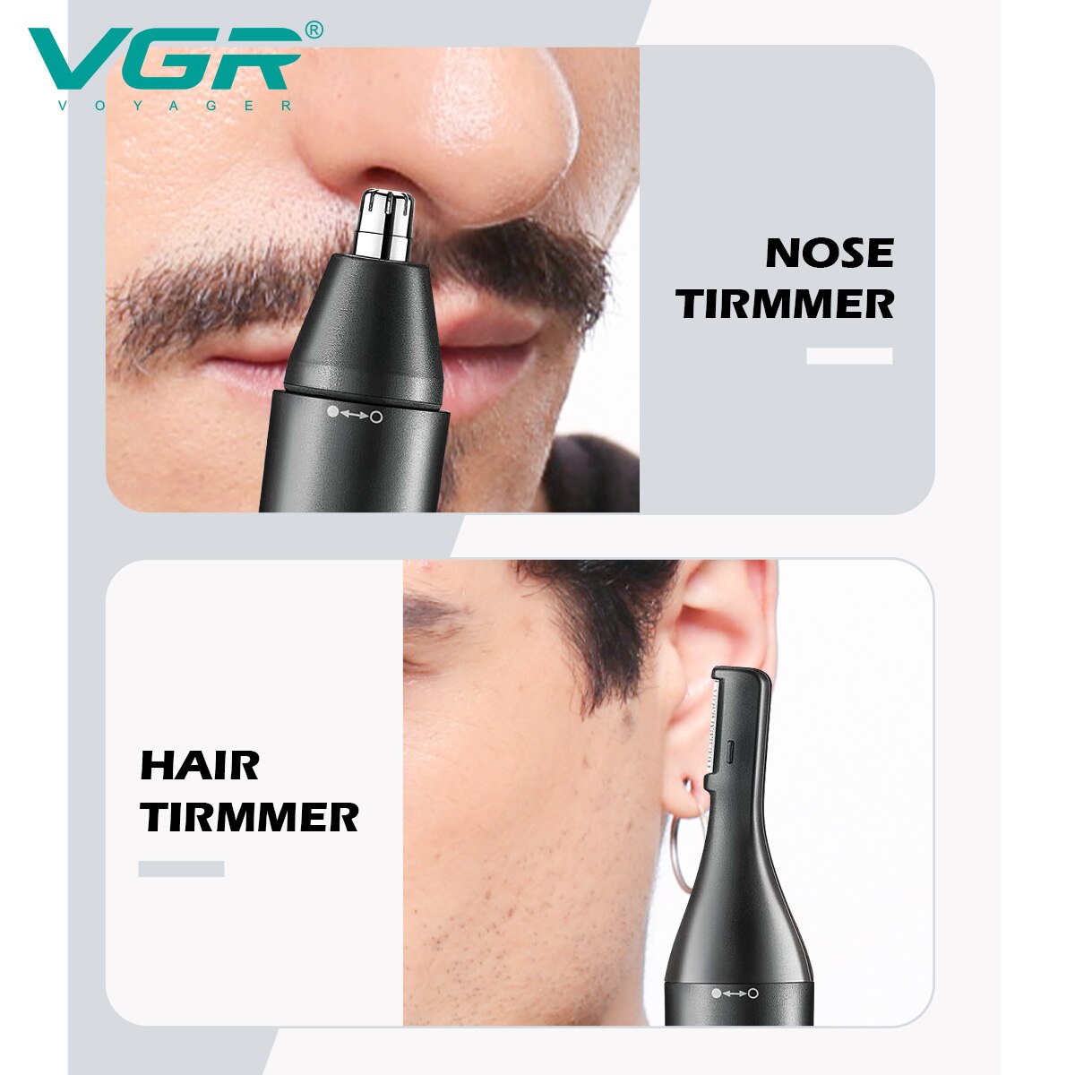 VGR V-613 Professional 2-in-1 Nose Hair Trimmer