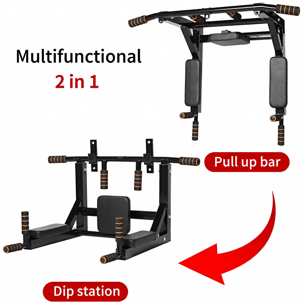 Wall Mounted Pull-Up and Dip Station