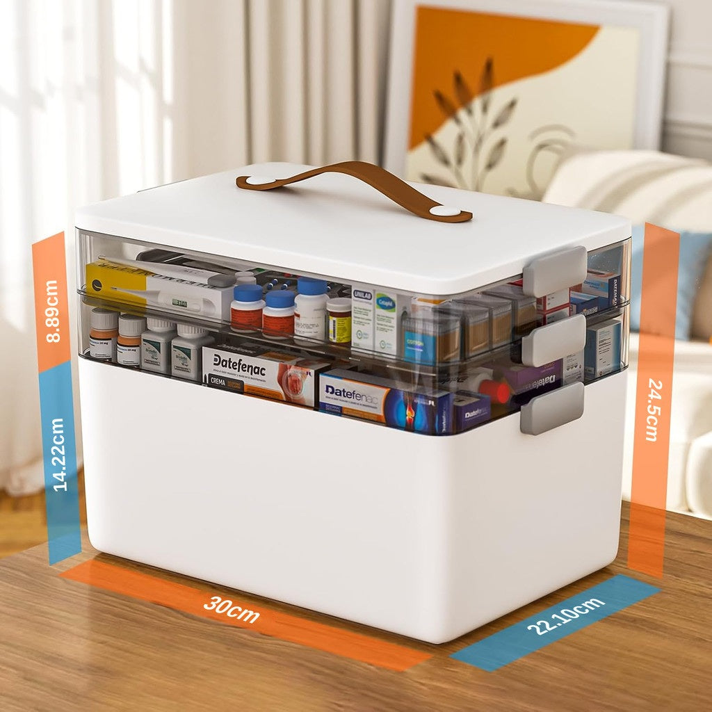 3-Tier Medicine Storage Organizer Box