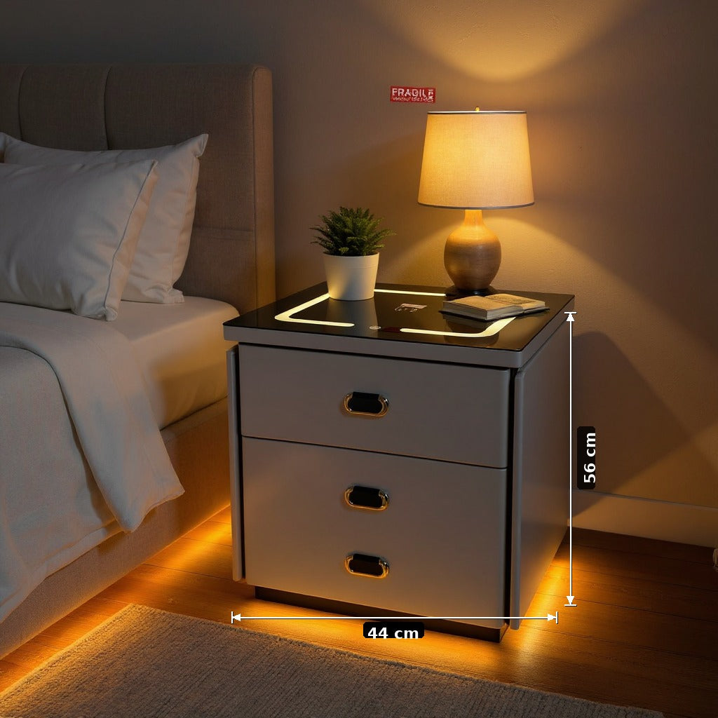 Smart Nightstand with Safe and Wireless Charging