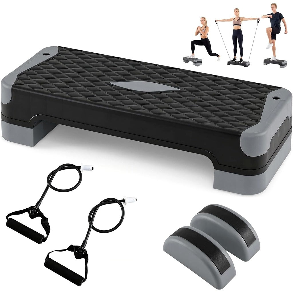 Exercise Step Board with Workout Bands