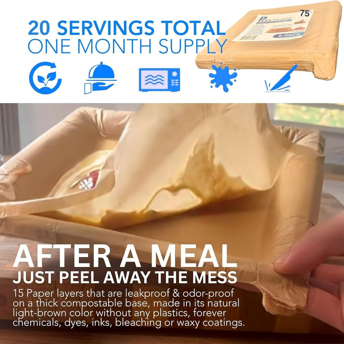 Reusable Peel-Away Plates (Set of 20)