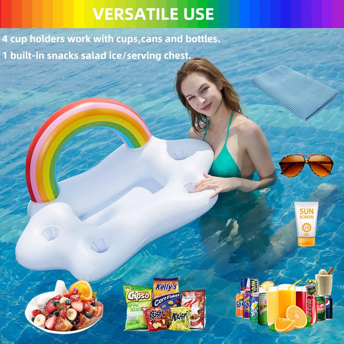 Inflatable Rainbow Floating Bar