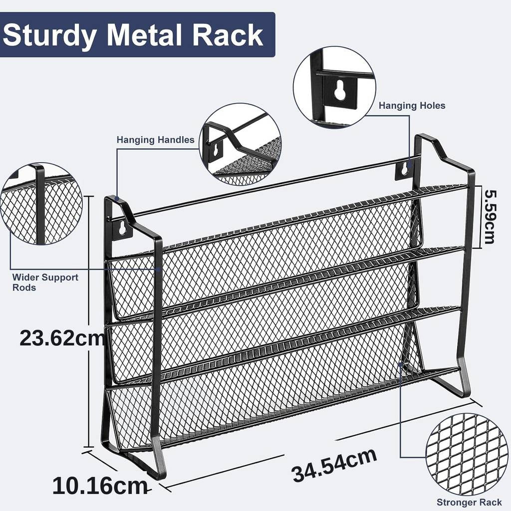 4-Tier Spice Rack with 28 Glass Jars