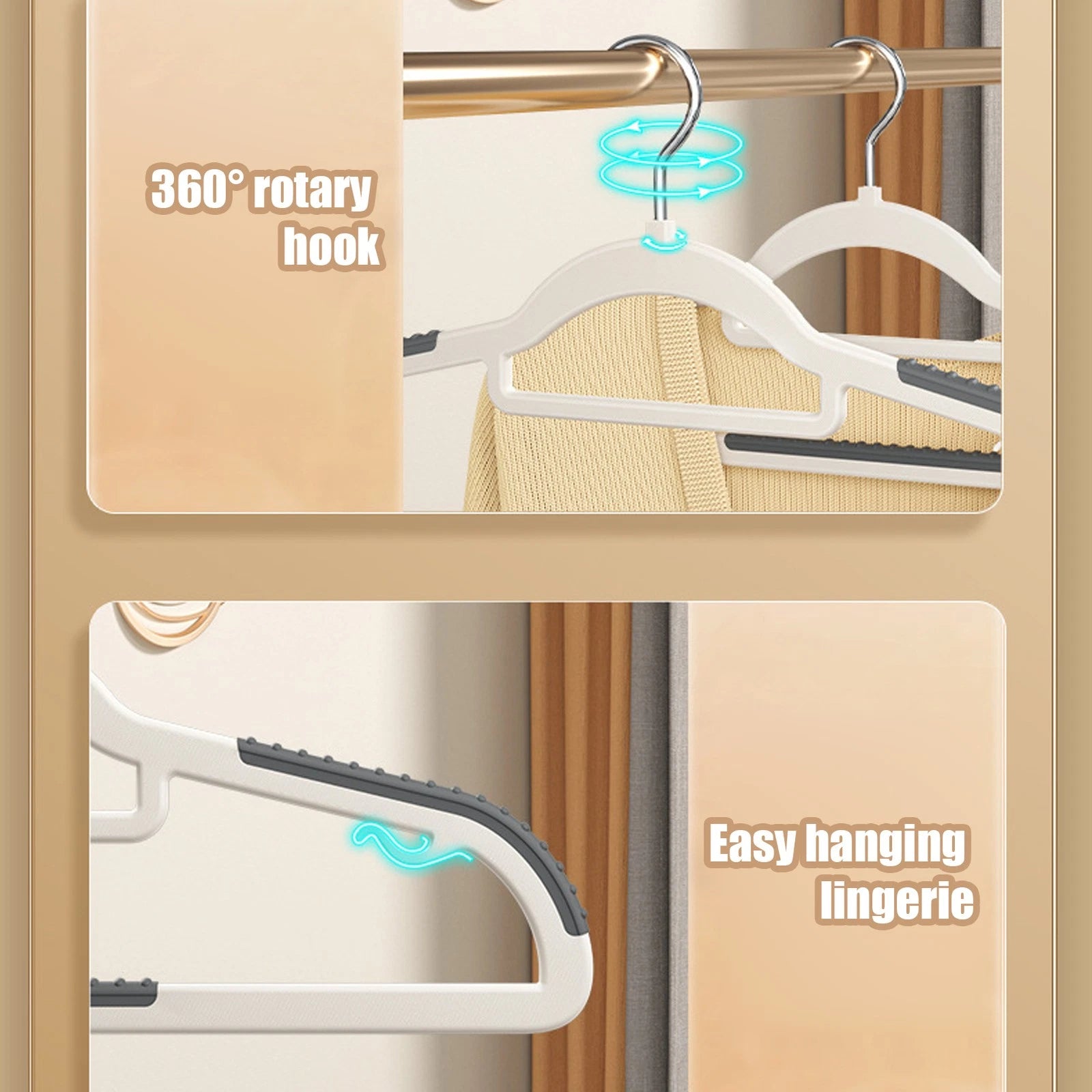 Anti-Slip Plastic Hangers (10 pcs)