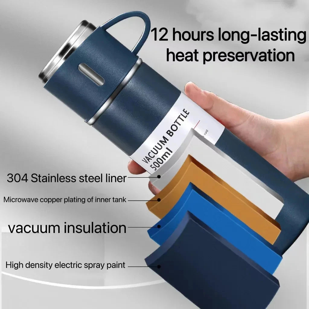 500ml Vacuum Insulated Bottle + 3 cups