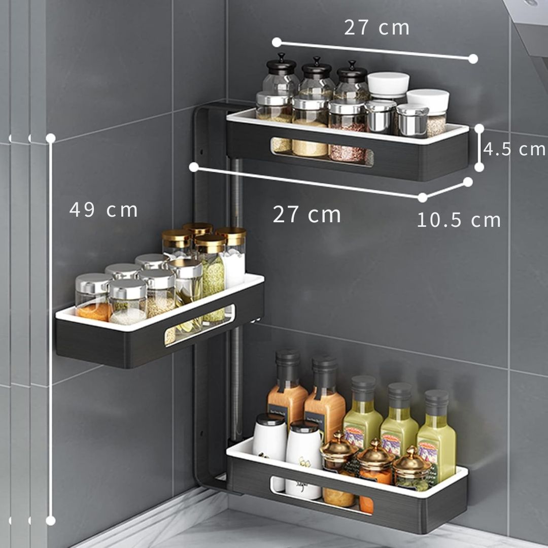 Adjustable and Rotatable Corner Shelf