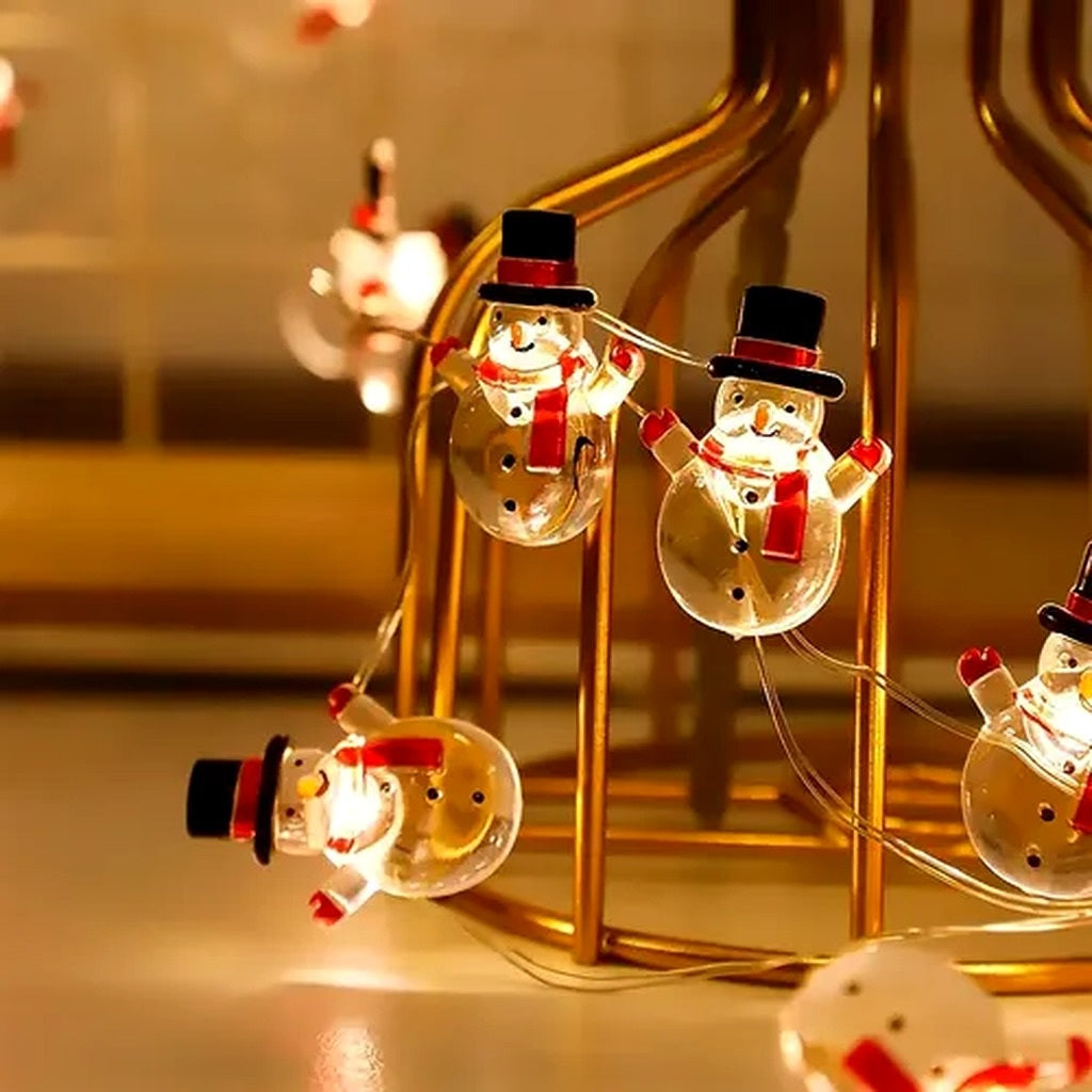 Snowman LED fairy light curtain