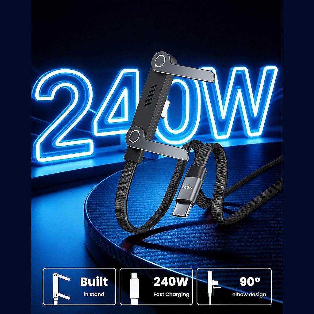 Charging Cable with Built-In Phone Stand