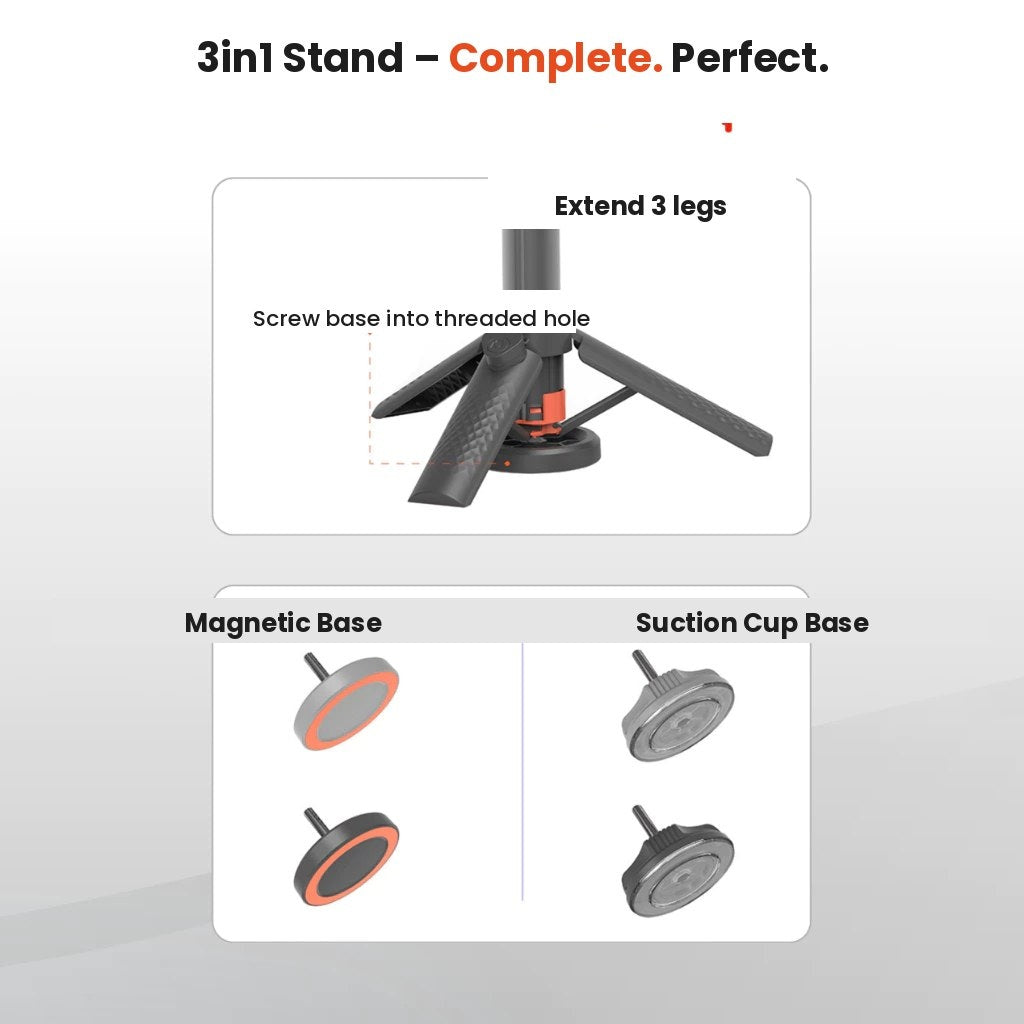 Magnetic Phone Stand with Tripod and Mounts