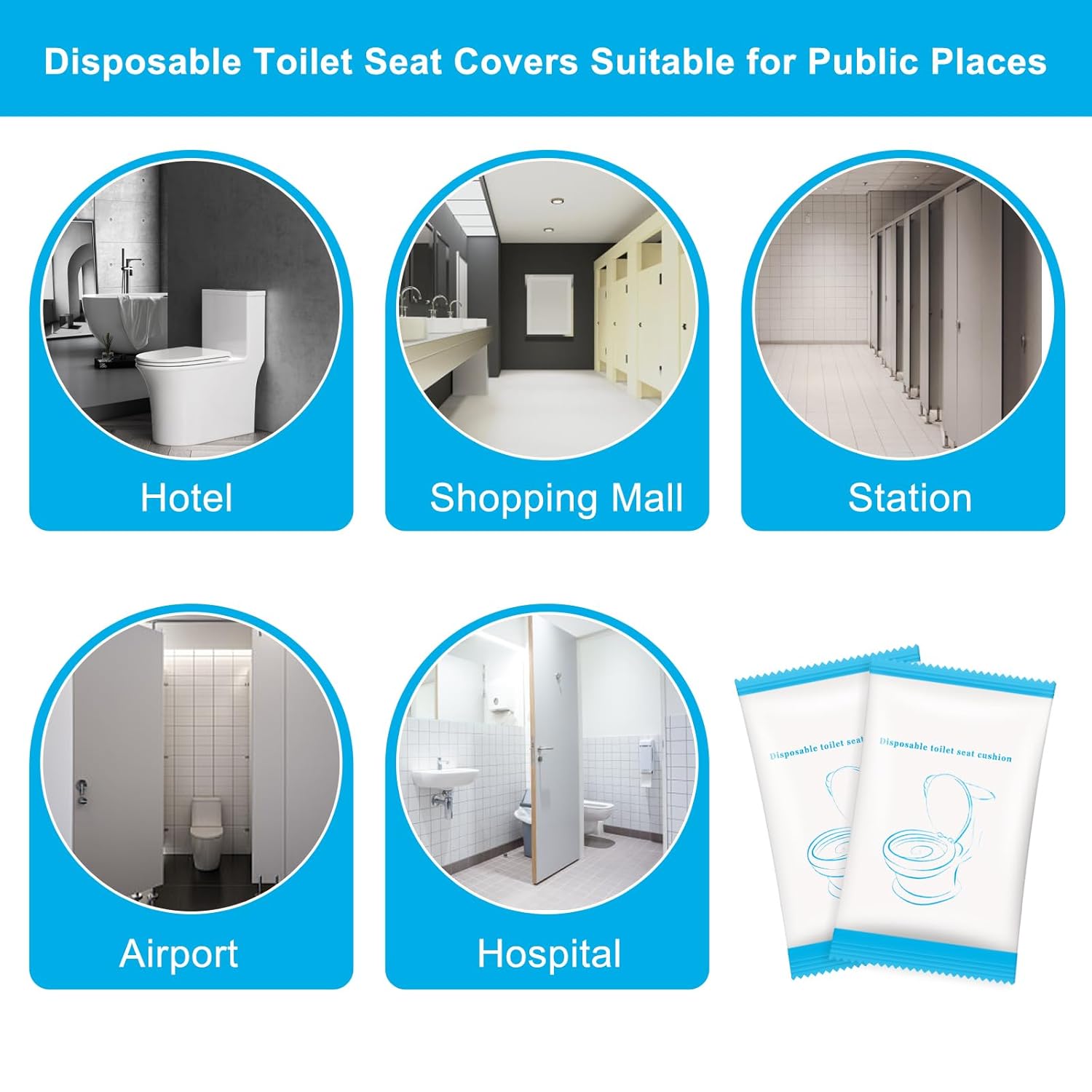 Disposable Toilet Seat Covers (Pack of 8)