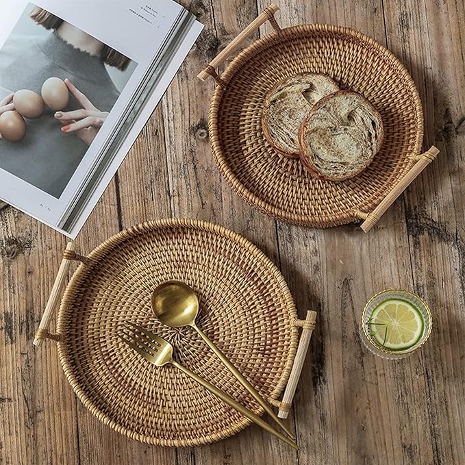 Decorative Serving Rattan Tray
