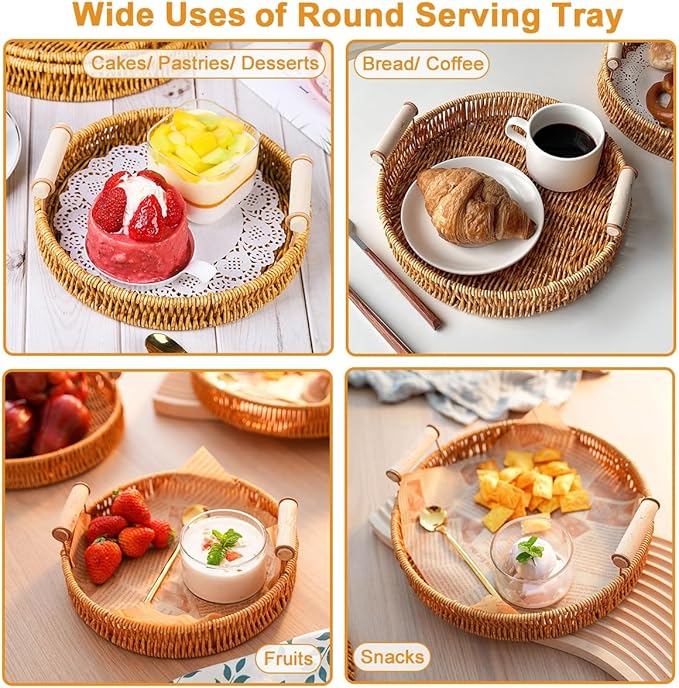 Decorative Serving Rattan Tray