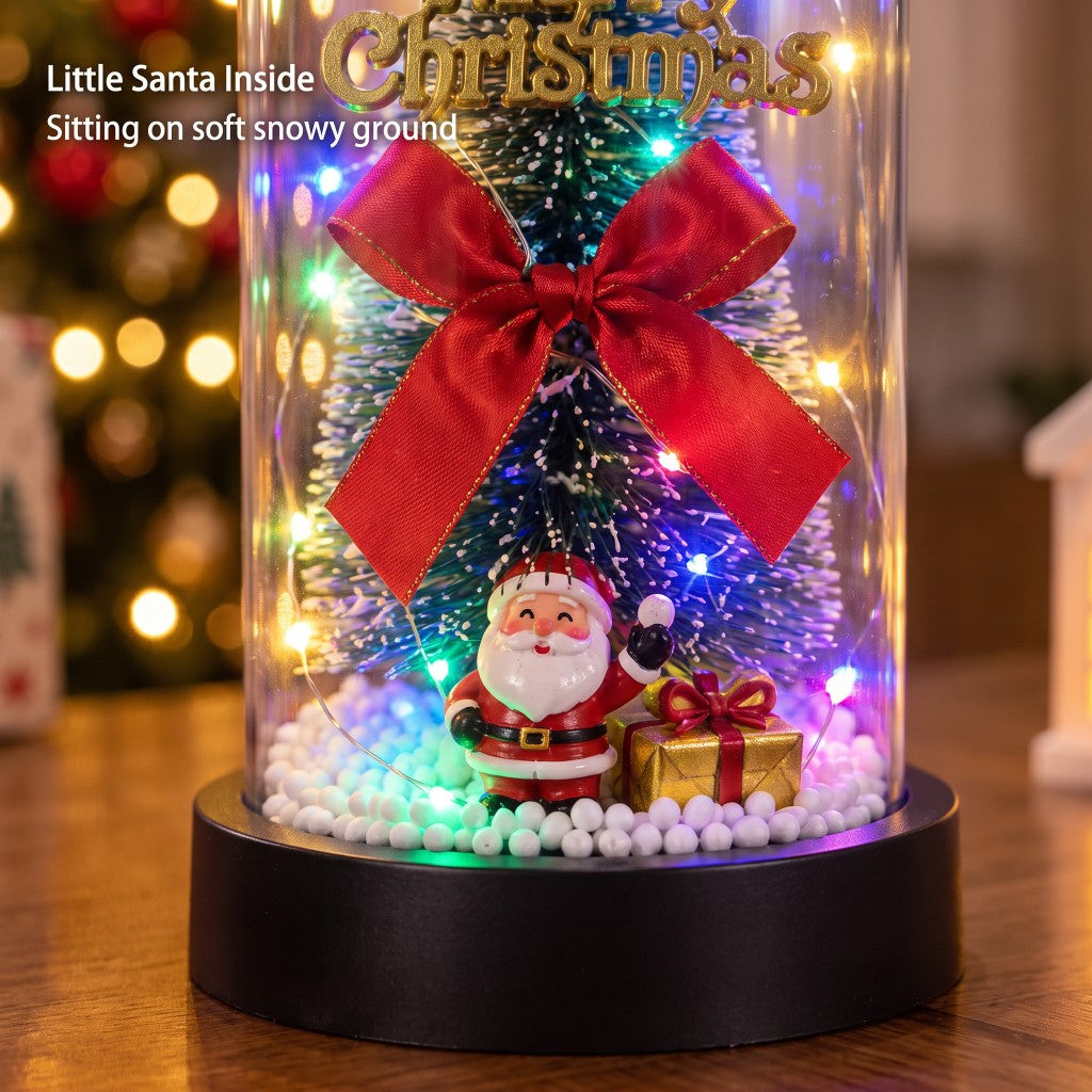 Light-Up Christmas Tree Dome with Santa - Santa close-up