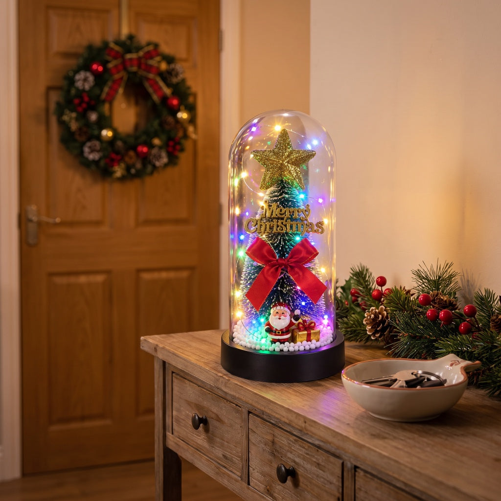 Light-Up Christmas Tree Dome with Santa - entrance