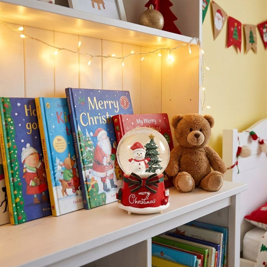 Musical Light-Up Christmas Snow Globe - Kids Bookshelf