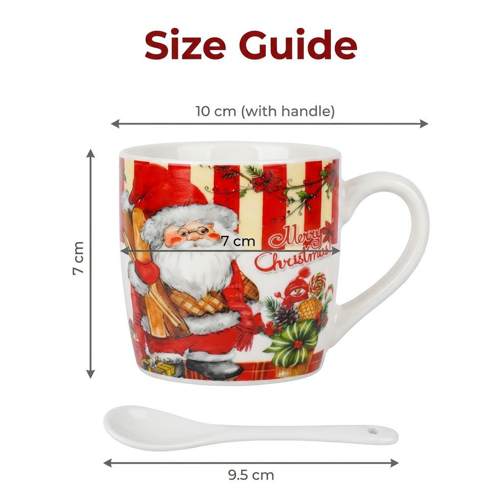 Santa mug and spoon size guide