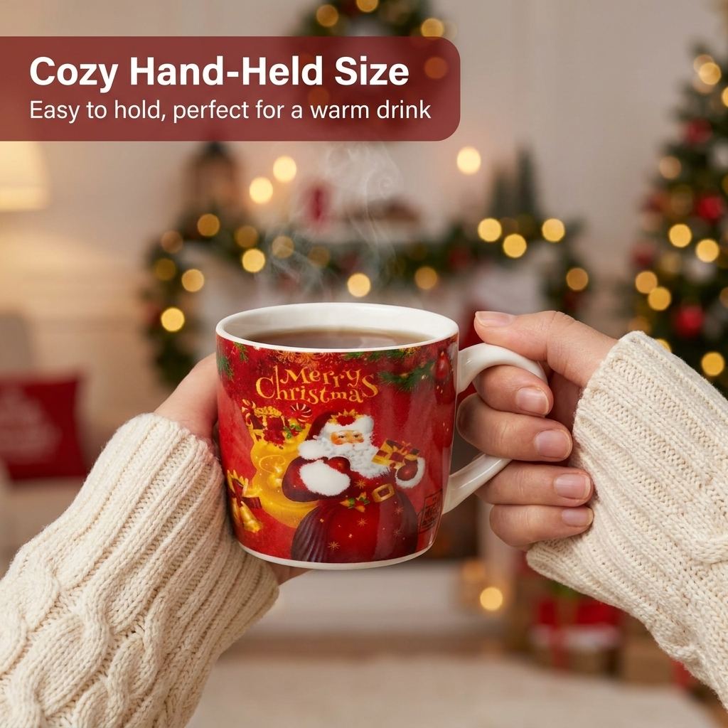 Santa Mug Gift Set of 2 - Mug held in hand