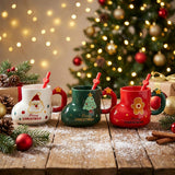 Christmas Boot Mug with Straw