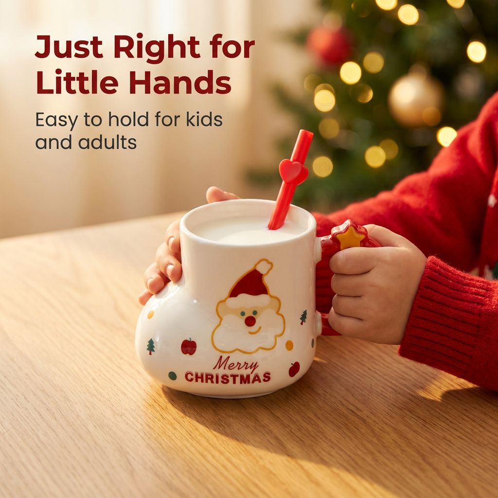 Christmas Boot Mug with Straw - Just Right for Little Hands