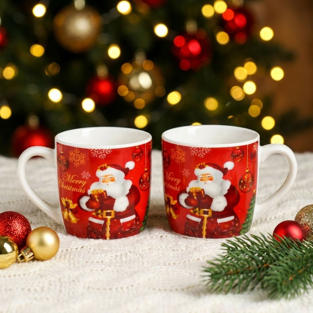 Santa Mug Gift Set of 2 - Tree Santa