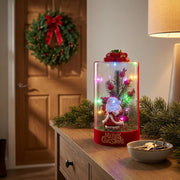 Light-Up Christmas Glass Jar Decoration - Entryway (Santa)