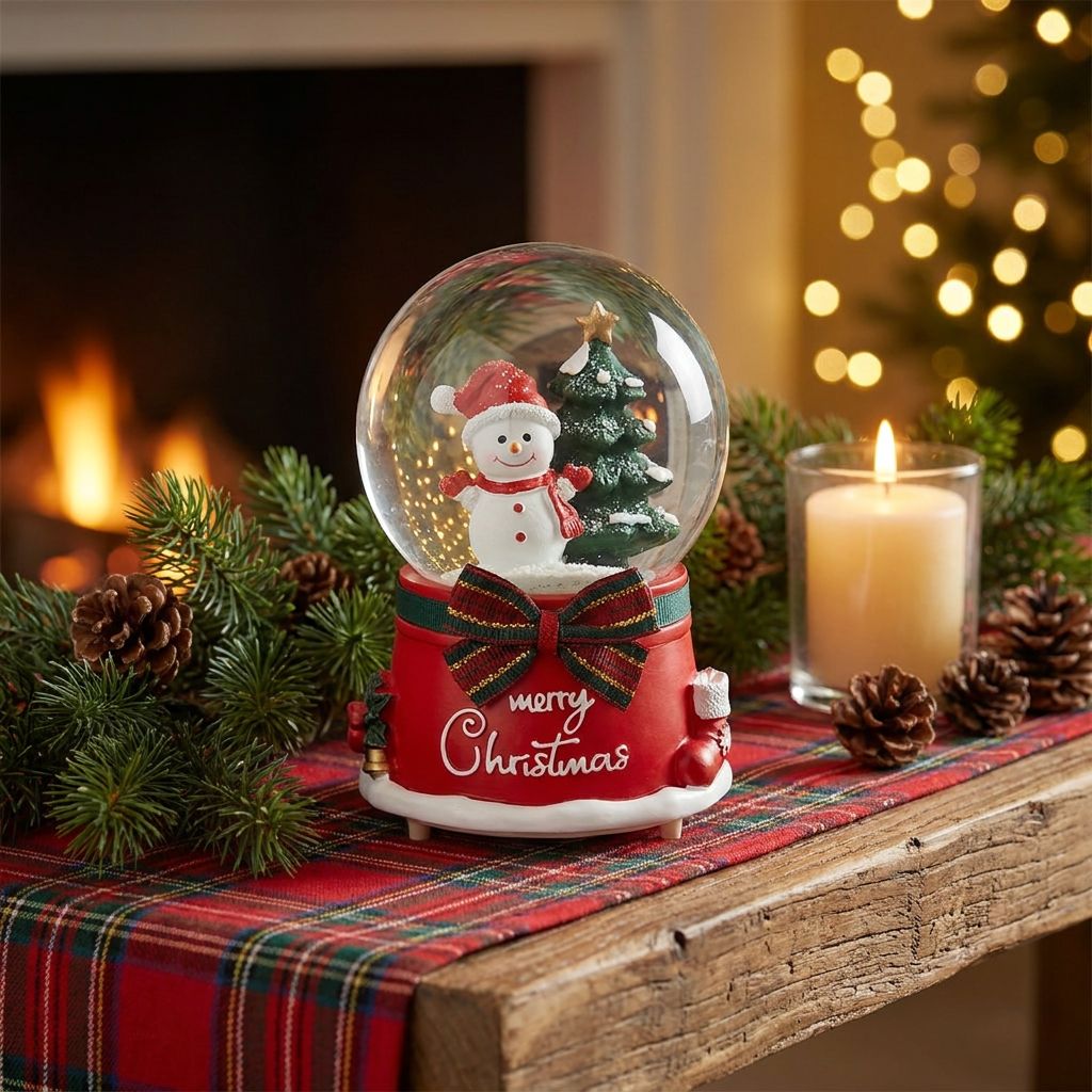 Musical Light-Up Christmas Snow Globe - Snowman