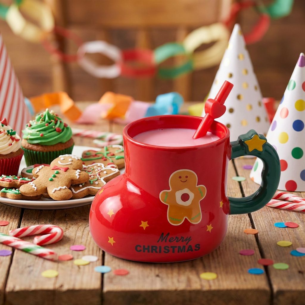 Christmas Boot Mug with Straw - Kids Christmas party